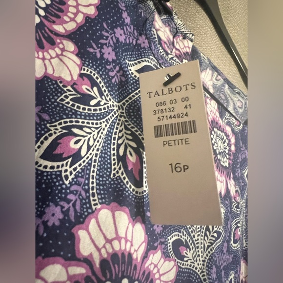 Talbots Lexington Floral Poplin Flare Cotton Summer Dress - Picture 6 of 13